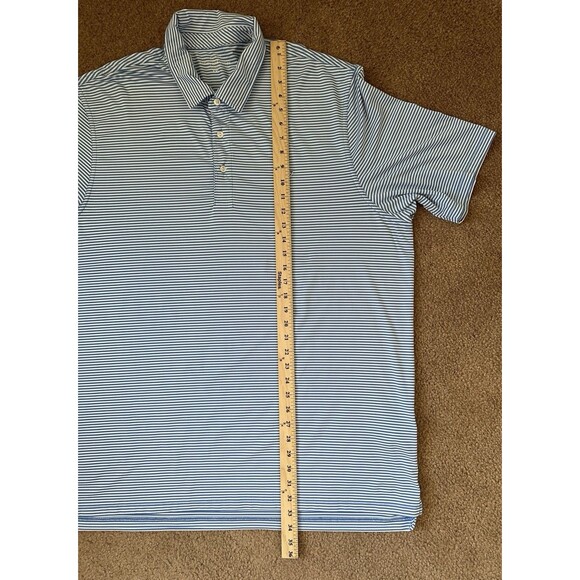 Vineyard Vines Men’s Polo Shirt XXL Blue White Stripe Performance Stretch Whale - Picture 5 of 15